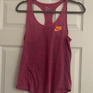 Nike Women's Magenta and Orange Tank Top